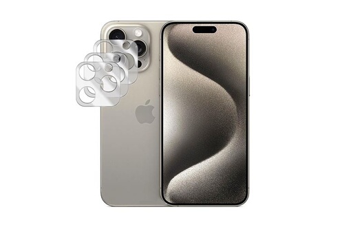 Protection d'écran pour smartphone VISIODIRECT Lot de 3 verre trempé camera  arrière protecteur pour iPhone 15 Pro Max 6.7 - 