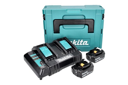 Makita Power Source Kit 18 V : 2x BL 1830 B Batteries 3,0 Ah + DC