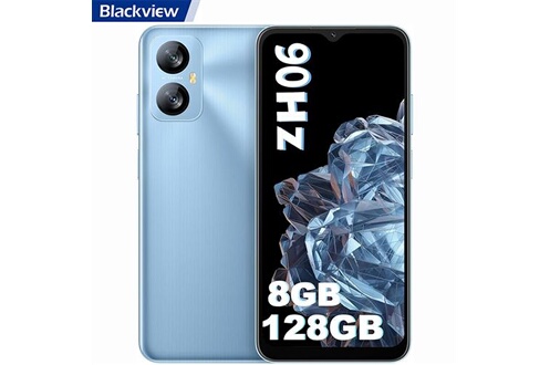 Smartphone Blackview A52Pro Téléphone Portable Pas Cher(8Go+128Go/TF-1To,  6.52 HD+,13MP+5MP, 5180mAh) Android 13 4G Dual SIM Face ID - Bleu