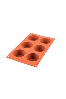 moule en silicone 6 mini muffin 7 cm - - orange - silicone