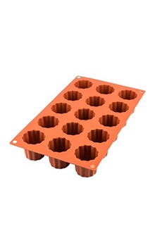 moule en silicone 18 mini canelés 3,5 cm - - orange - silicone