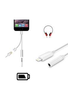 Acheter pour réparer Adaptateur convertisseur de prise casque pour iPhone  X, iPhone 8/8 Plus, iPhone 7 / 7 Plus / 6 iPod / iPad Lightning vers  connecteur mini jack 3.5mm [ Trouble Clic ]