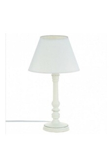 lampe blanche en bois 36 cm de hauteur
