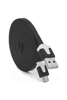 Cable 3m Micro USB Chargeur Donnees pour Manette PS4 Xbox One Smartphones  Noir