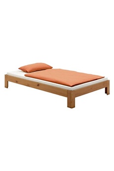 lit futon thomas, en pin massif, 120 x 200 cm, lasuré couleur campagne