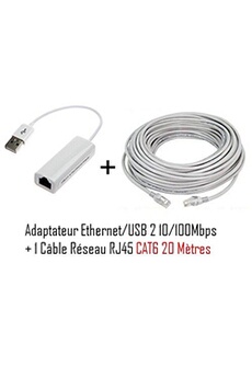 Wewoo - Adaptateur répartiteur de prise RJ45 réseau LAN Ethernet 1