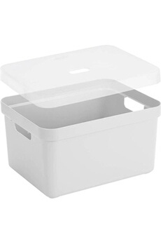 - boite de rangement avec couvercle transparent sigma home box 32 l blanc