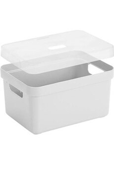 - boite de rangement avec couvercle transparent sigma home box 13 l blanc