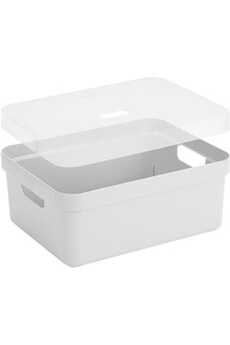 - boite de rangement avec couvercle transparent sigma home box 24l blanc