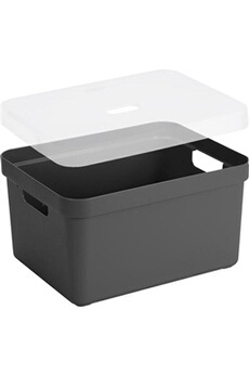 - boite de rangement avec couvercle transparent sigma home box 32 l gris