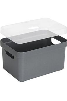 - boite de rangement avec couvercle transparent sigma home box 13 l gris