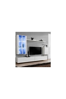 Meuble TV Mural Design Switch XIX 310cm Blanc & Gris