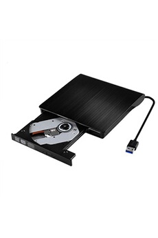 Lecteur CD/DVD Externe, Kingbox USB 3.0 Type C Graveur DVD Externe CD  Portable Léger et Mince pour Ordinateurs Portables,Compatible avec Windows  XP/2003/Vista/7/8.1/10, Linux, Mac OS (Blanc) - Enregistreur Blu-ray