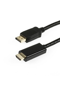 Basics Câble DisplayPort vers HDMI avec connecteurs plaqués or - 1,8  m, Noir : : Informatique