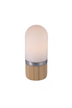 lampe à poser cylindrique en verre opaque blanc style scandinave - neils