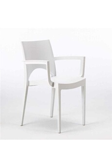 - chaise avec accoudoirs en polypropylène bar restaurant paris arm grand soleil, couleur: blanc