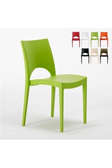 - chaise cuisine maison café bar en polypropylène empilable paris grand soleil, couleur: vert