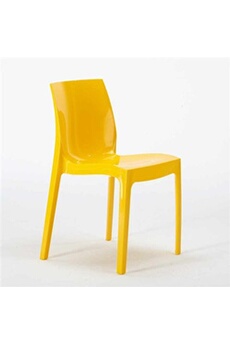 - chaise salle à manger bar ice grand soleil en polypropylène empilable, couleur: jaune