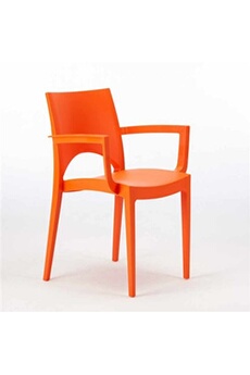 - chaise avec accoudoirs en polypropylène bar restaurant paris arm grand soleil, couleur: orange
