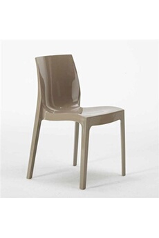 - chaise salle à manger bar ice grand soleil en polypropylène empilable, couleur: beige