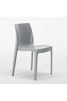 - chaise salle à manger bar ice grand soleil en polypropylène empilable, couleur: gris