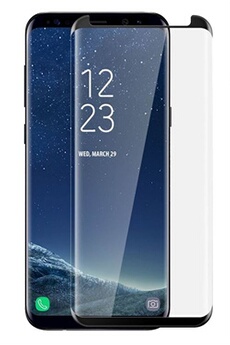 Verre Trempe pour Samsung Galaxy S8 - Film Bord Noir 100% Intégral Vitre Protection Ecran Glass Screen Protector Tempered Ultra Resistant Protecteur