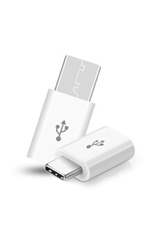 Adaptateur Micro USB vers Type C pour BLACKBERRY Key 2 Convertisseur Blanc