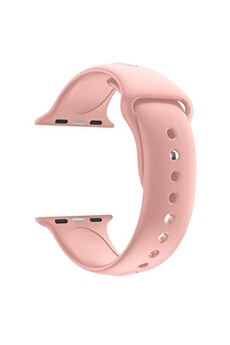 Bracelet compatible apple watch 38mm 40mm 41mm Serie 8 7 6 5 4 3 2 1 SE - Taille S - Silicone Rose Souple remplacement bracelet montre connectée