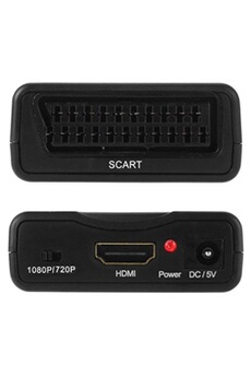 VSHOP Adaptateur Péritel SCART vers HDMI Convertisseur AV CVBS Adaptateur de Signal CRT TV, VHS VCR, DVD Support NTSC PAL AH149