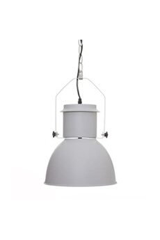 suspension en métal coloris blanc style lanterne