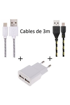 Chargeur USB C VISIODIRECT 2 Cables de chargeur pour iPad Mini 2