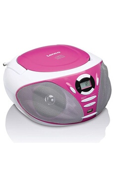 Boombox - Lecteur CD portable - CD/CD-R - USB - Radio FM enfants - Entrée  AUX-IN - Prise casque - Chaîne stéréo - Système compact - Rose vif (Pretty  Pink) : : High-Tech