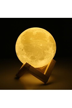 lampe lune 3d tactile nuit lumière décor à maison bureau cadeau créatif 2 couleur interrupteur rechargeable 12cm