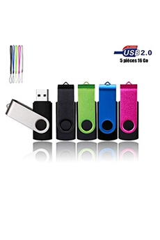 Lot de 5 Clé USB 32 Go USB 2.0 Flash Drive Rouge Vert Noir Bleu Violet