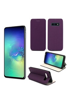Housse Samsung Galaxy S10e violette avec fonction Stand - Etui Coque Galaxy S10e Protection antichoc à rabat Smartphone 2019 - Accessoires Pochette