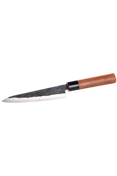 couteau santoku avec lame forgée main et manche en bois