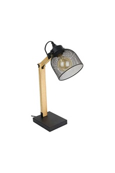 the home deco light - lampe de bureau style industriel métal et bois noir