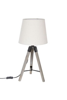 - lampe en bois trépied runo - h. 58 cm - blanc