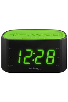 wt 465, vert, radio-réveil, alarme, blanc, 14 x 8,8 x 7 cm