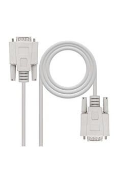 Nano Cable 10.14.0102 - Câble Serie RS232, DB9, mâle-mâle, Beige, 1.8mts