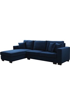 Canapé d'angle réversible en tissu Lucas - 5 places - Bleu