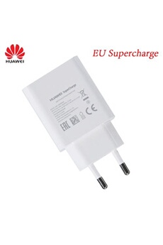 Chargeur secteur Huawei SuperCharge (max 40W) avec câble USB Type C (1m) -  Blanc - Français