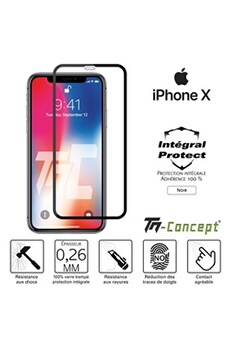Protège écran TM CONCEPT Apple iPhone X - Verre trempé intégral P