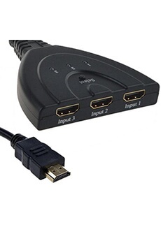 HDMI Switch 4k, Switch HDMI Sélecteur 3-Port Switcher HDMI Splitter, Câble Commutateur Hdmi Prend en Charge 4K/1080P/3D Pour Xbox PS3 PS4 Roku Fire