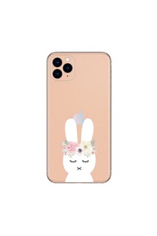 Coque Iphone 11 lapin fleur rabbit cute kawaii transparente