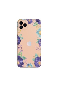 Coque Iphone 11 PRO Fleur 15 Violet Tropical Transparente