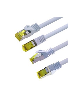 VSHOP CAT 7 Plat Câble Ethernet Réseau RJ45 Haut Débit 10Gbps 600MHz STP 8P8C pour Nintendo Switch, Routeur, Modem, Switch, TV Box, PC, Consoles de