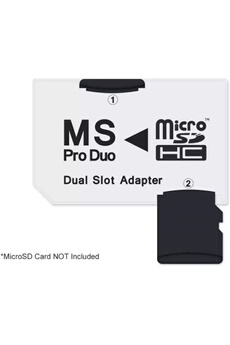 Adaptateur memory stick Pro Double pour cartes mémoires micro SD SDHC
