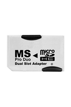 Mgs33 Adaptateur memory stick Pro Double pour cartes mémoires micro SD SDHC pour console PSP