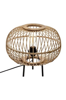 - lampe à poser trepied design bambou eads - h. 31 cm - marron - eads